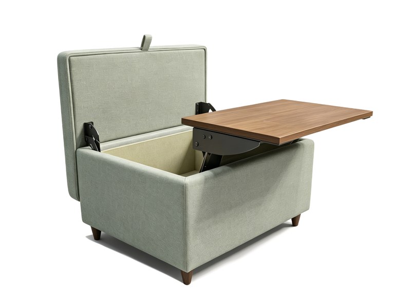 Mecanismo de almacenamiento de mesa elevadora para café